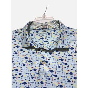 Peter Millar Crown Polo Shirt XXL Fish Sea Hot Sauce River AOP Print Golf